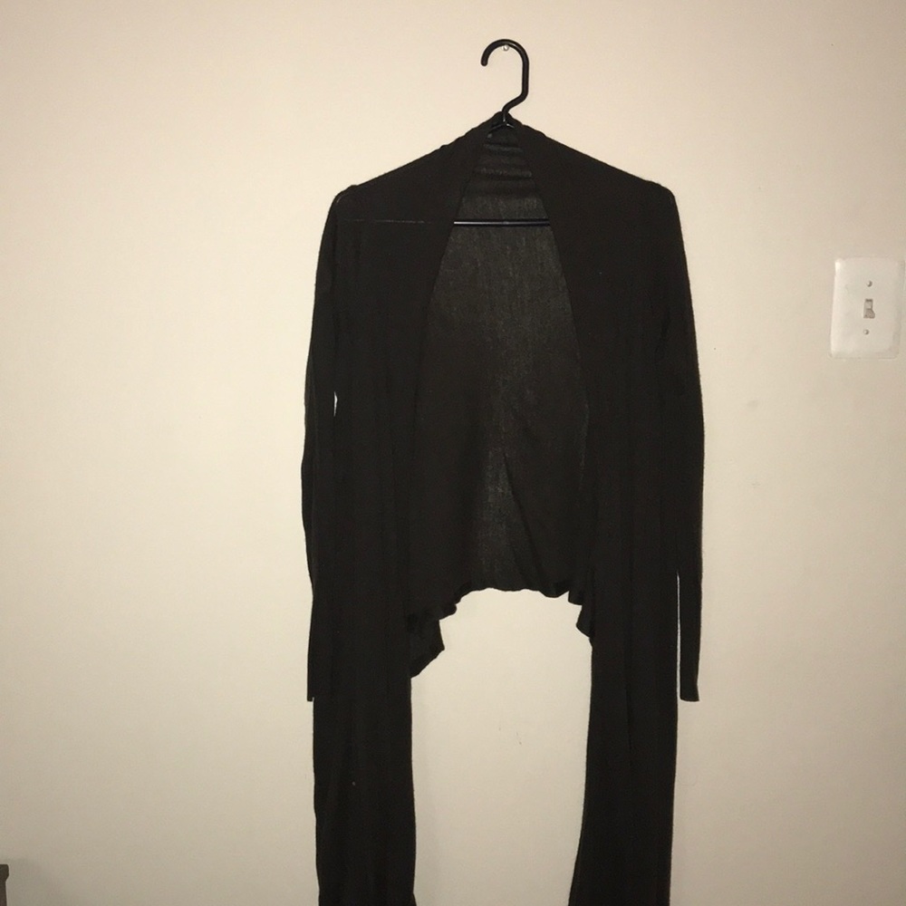 Long Sleeved Dark Brown Cardigan